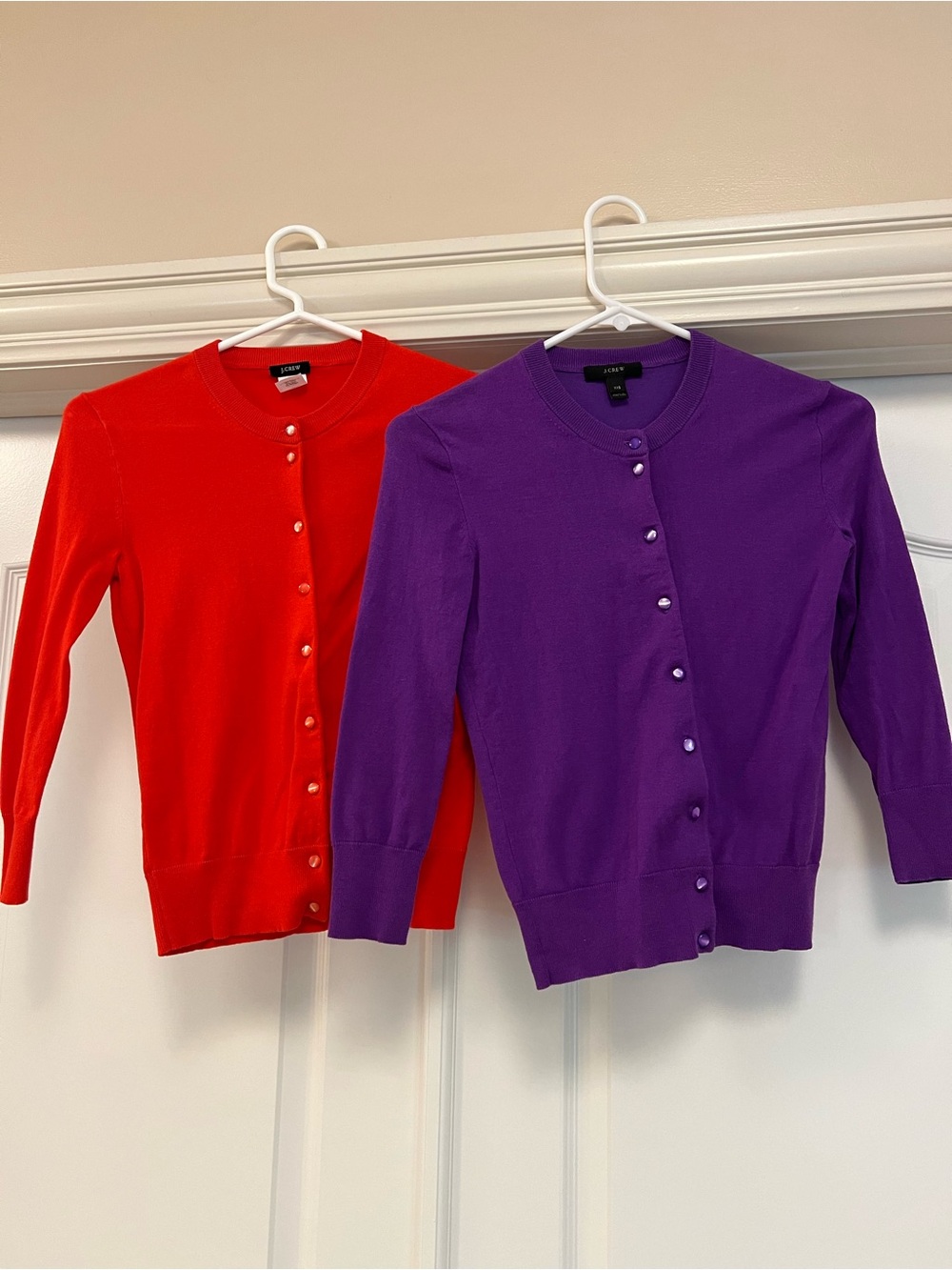 J.Crew Jackie Cardigan 2 pack—Orange & Purple